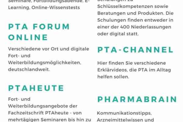 Sieben Fortbildungsangebote für PTA